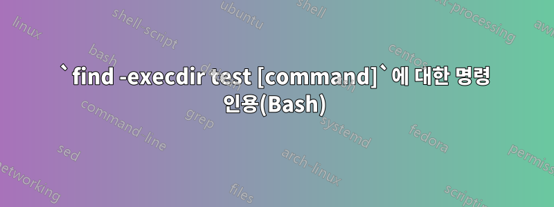 `find -execdir test [command]`에 대한 명령 인용(Bash)