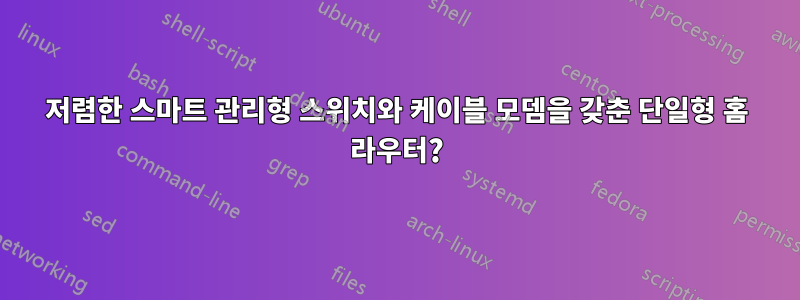 저렴한 스마트 관리형 스위치와 케이블 모뎀을 갖춘 단일형 홈 라우터?