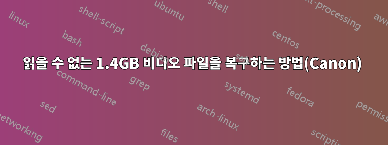 읽을 수 없는 1.4GB 비디오 파일을 복구하는 방법(Canon)