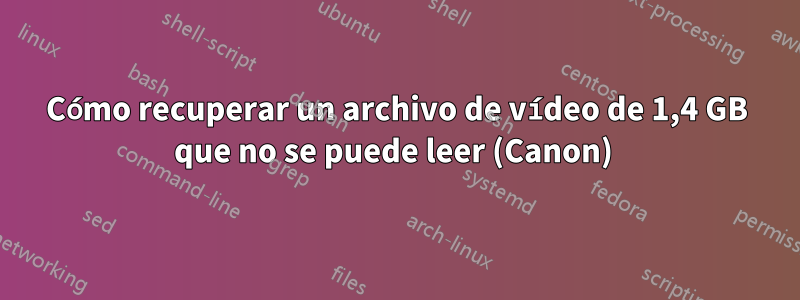 Cómo recuperar un archivo de vídeo de 1,4 GB que no se puede leer (Canon) 