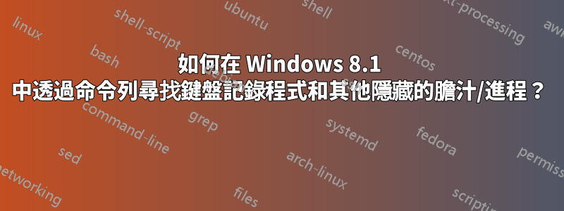 如何在 Windows 8.1 中透過命令列尋找鍵盤記錄程式和其他隱藏的膽汁/進程？ 