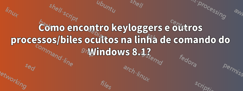 Como encontro keyloggers e outros processos/biles ocultos na linha de comando do Windows 8.1? 