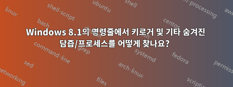 Windows 8.1의 명령줄에서 키로거 및 기타 숨겨진 담즙/프로세스를 어떻게 찾나요? 