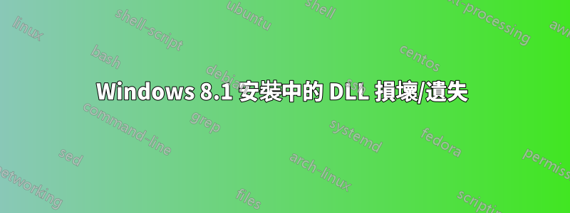 Windows 8.1 安裝中的 DLL 損壞/遺失