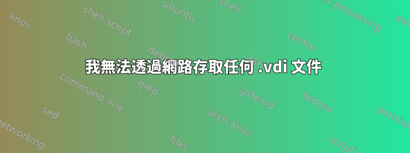 我無法透過網路存取任何 .vdi 文件