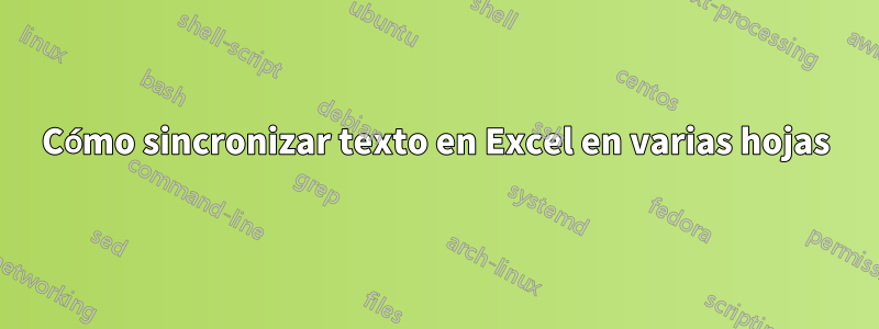 Cómo sincronizar texto en Excel en varias hojas