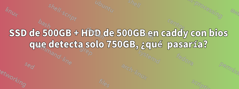 SSD de 500GB + HDD de 500GB en caddy con bios que detecta solo 750GB, ¿qué pasaría?