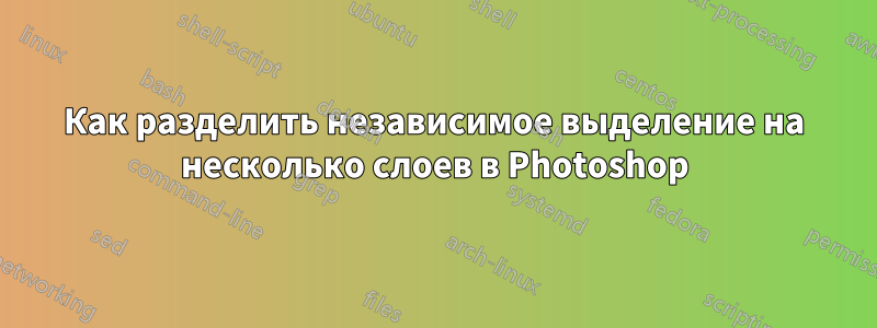 Как разделить независимое выделение на несколько слоев в Photoshop