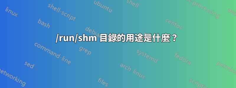 /run/shm 目錄的用途是什麼？