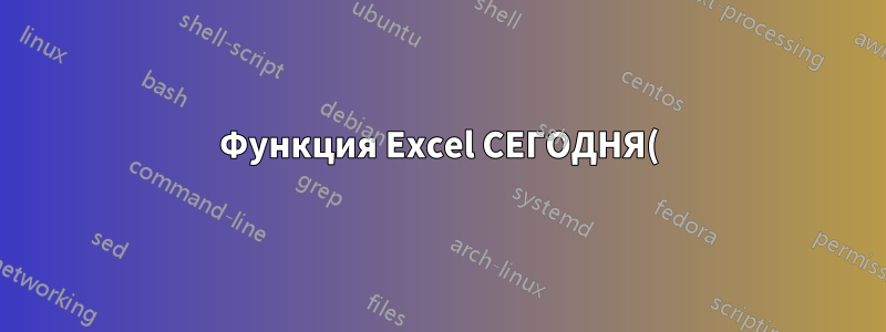Функция Excel СЕГОДНЯ()