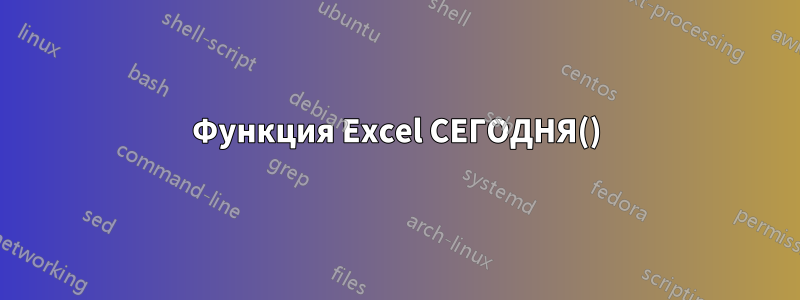 Функция Excel СЕГОДНЯ()