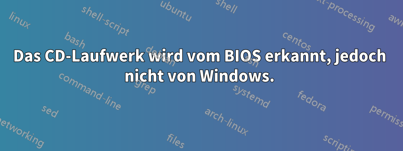 Das CD-Laufwerk wird vom BIOS erkannt, jedoch nicht von Windows.