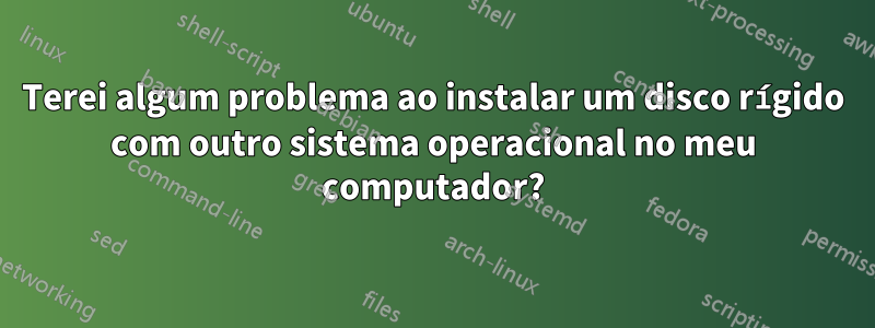 Terei algum problema ao instalar um disco rígido com outro sistema operacional no meu computador?