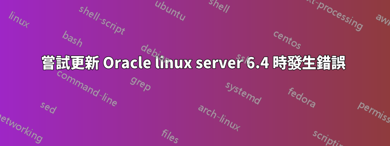 嘗試更新 Oracle linux server 6.4 時發生錯誤