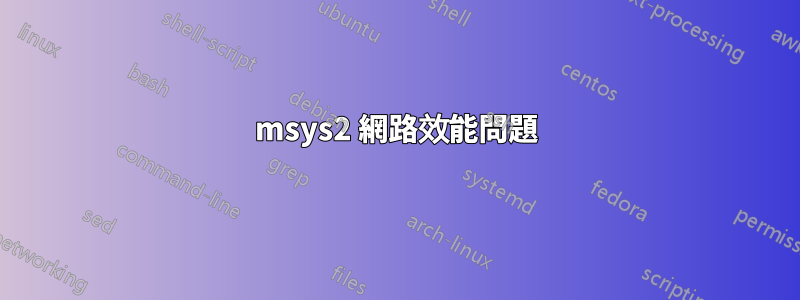 msys2 網路效能問題