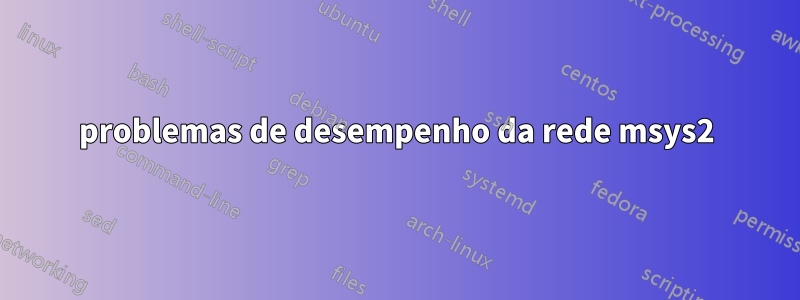 problemas de desempenho da rede msys2