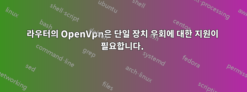 라우터의 OpenVpn은 단일 장치 우회에 대한 지원이 필요합니다.