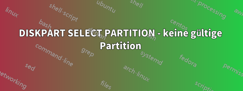 DISKPART SELECT PARTITION - keine gültige Partition