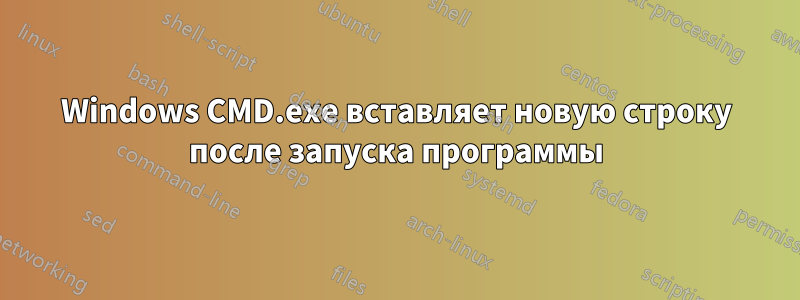 Windows CMD.exe вставляет новую строку после запуска программы