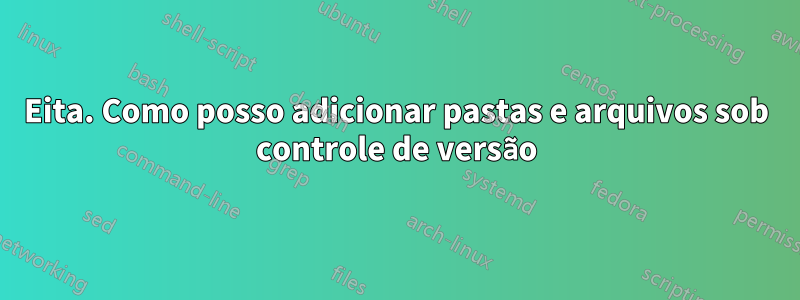 Eita. Como posso adicionar pastas e arquivos sob controle de versão