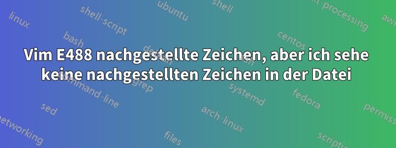 Vim E488 nachgestellte Zeichen, aber ich sehe keine nachgestellten Zeichen in der Datei