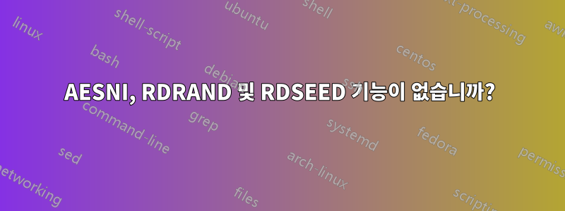 AESNI, RDRAND 및 RDSEED 기능이 없습니까?