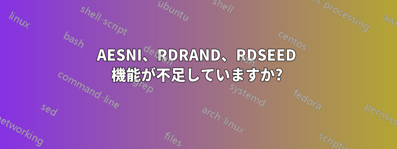 AESNI、RDRAND、RDSEED 機能が不足していますか?