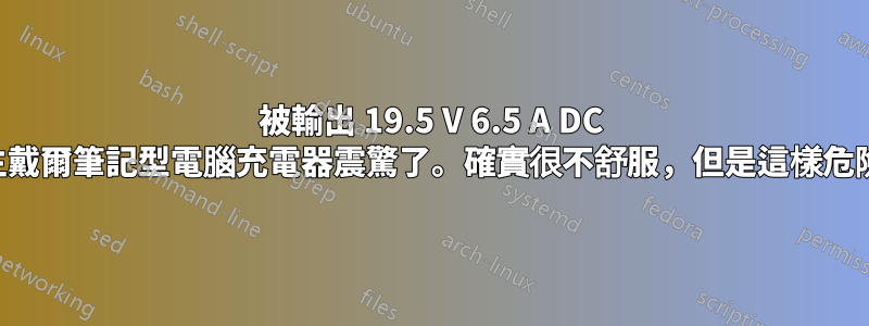 被輸出 19.5 V 6.5 A DC 的原生戴爾筆記型電腦充電器震驚了。確實很不舒服，但是這樣危險嗎？