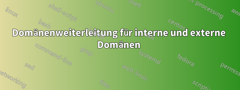 Domänenweiterleitung für interne und externe Domänen