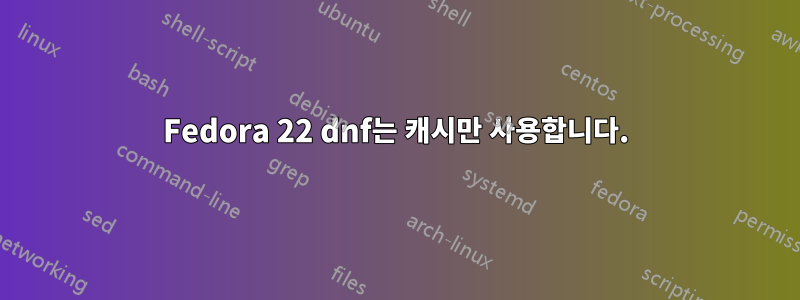 Fedora 22 dnf는 캐시만 사용합니다.