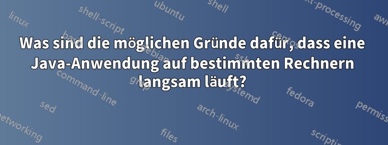 Was sind die möglichen Gründe dafür, dass eine Java-Anwendung auf bestimmten Rechnern langsam läuft?