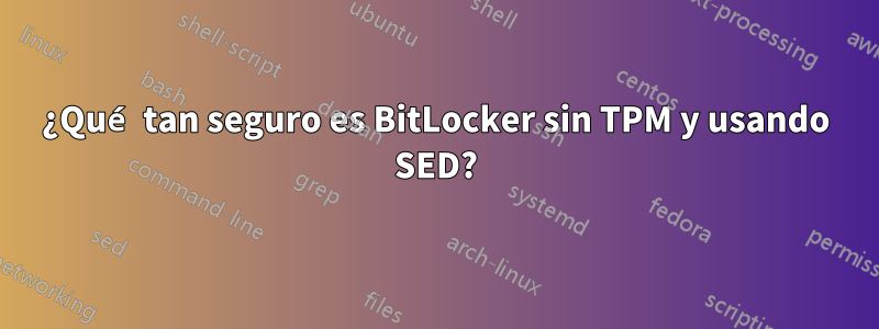 ¿Qué tan seguro es BitLocker sin TPM y usando SED?