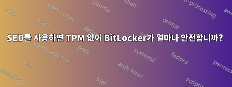 SED를 사용하면 TPM 없이 BitLocker가 얼마나 안전합니까?