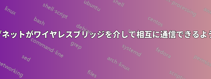 2つのサブネットがワイヤレスブリッジを介して相互に通信できるようにする