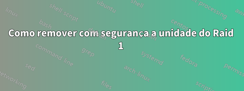 Como remover com segurança a unidade do Raid 1