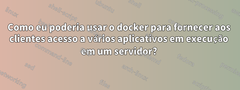 Como eu poderia usar o docker para fornecer aos clientes acesso a vários aplicativos em execução em um servidor?