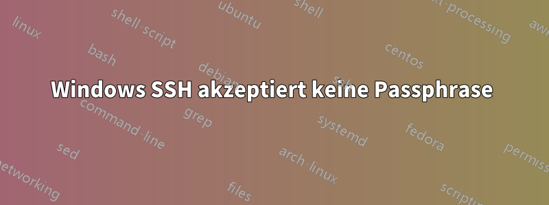 Windows SSH akzeptiert keine Passphrase