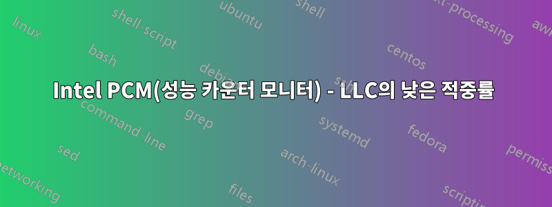 Intel PCM(성능 카운터 모니터) - LLC의 낮은 적중률