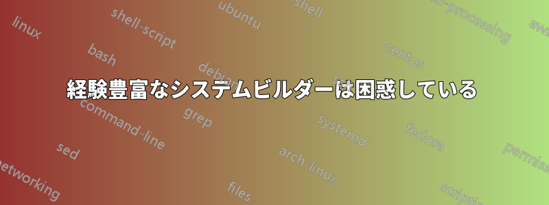 経験豊富なシステムビルダーは困惑している