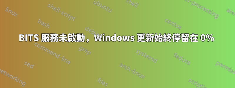 BITS 服務未啟動，Windows 更新始終停留在 0%