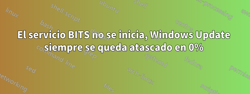 El servicio BITS no se inicia, Windows Update siempre se queda atascado en 0%