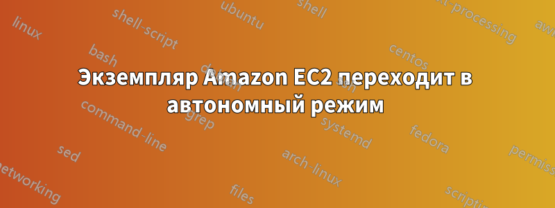 Экземпляр Amazon EC2 переходит в автономный режим