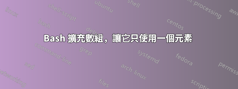 Bash 擴充數組，讓它只使用一個元素