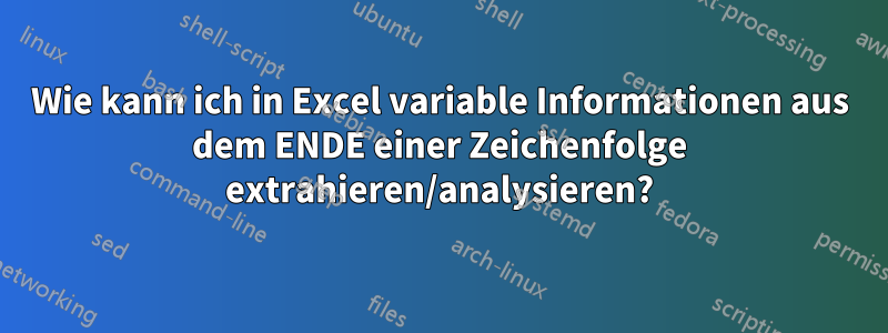 Wie kann ich in Excel variable Informationen aus dem ENDE einer Zeichenfolge extrahieren/analysieren?