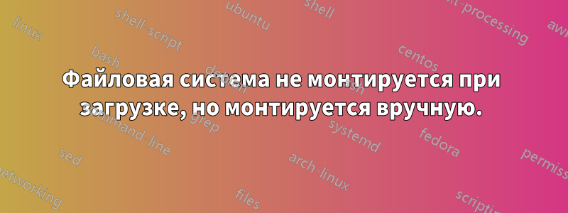 Файловая система не монтируется при загрузке, но монтируется вручную.