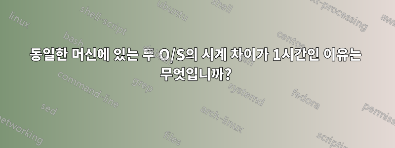 동일한 머신에 있는 두 O/S의 시계 차이가 1시간인 이유는 무엇입니까?