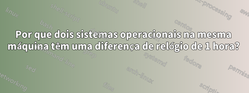 Por que dois sistemas operacionais na mesma máquina têm uma diferença de relógio de 1 hora?