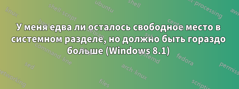 У меня едва ли осталось свободное место в системном разделе, но должно быть гораздо больше (Windows 8.1)