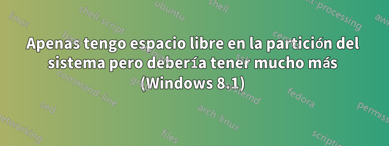 Apenas tengo espacio libre en la partición del sistema pero debería tener mucho más (Windows 8.1)