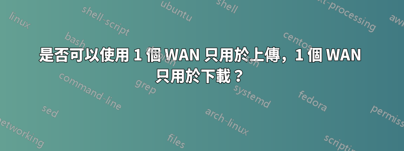 是否可以使用 1 個 WAN 只用於上傳，1 個 WAN 只用於下載？